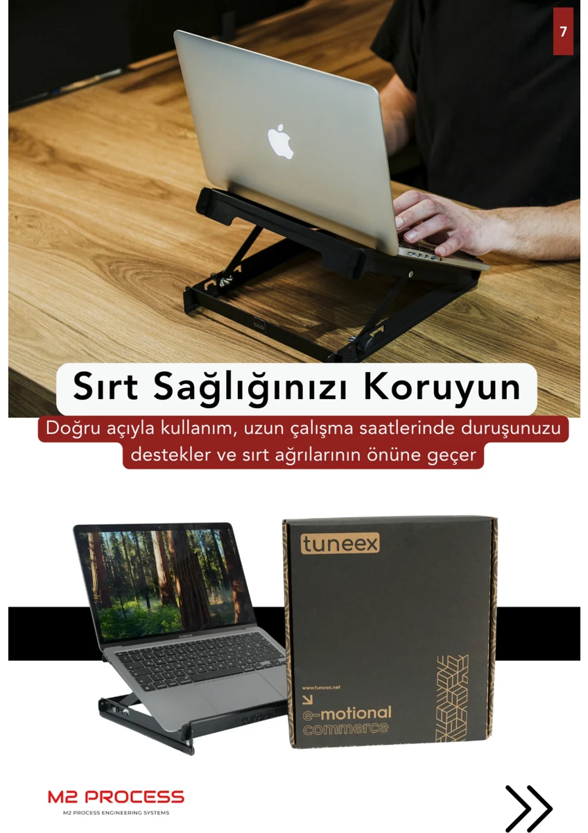 Çelik Laptop Standı Notebook Macbook Yükseltici Tüm Modellerle Uyumlu Altlık 5 Açılı Ayarlanabilir
